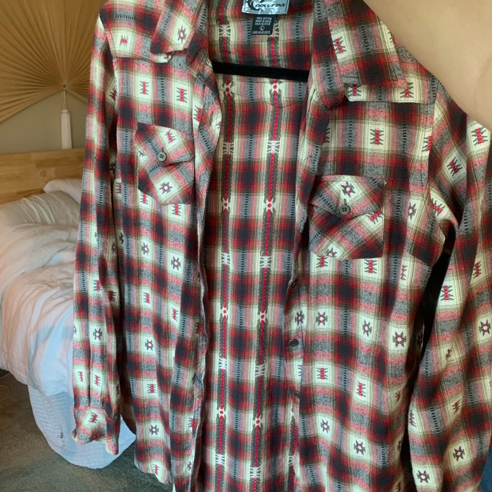 Cozy fall red plaid flannel vintage inspired